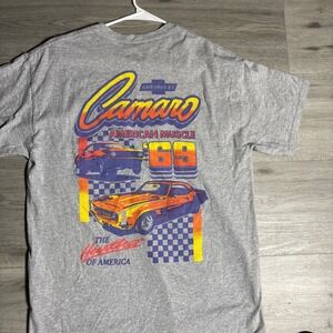 Chevrolet Camaro 1969 American Muscle Graphic T-Shirt Gray Men's XL SS Racing‎